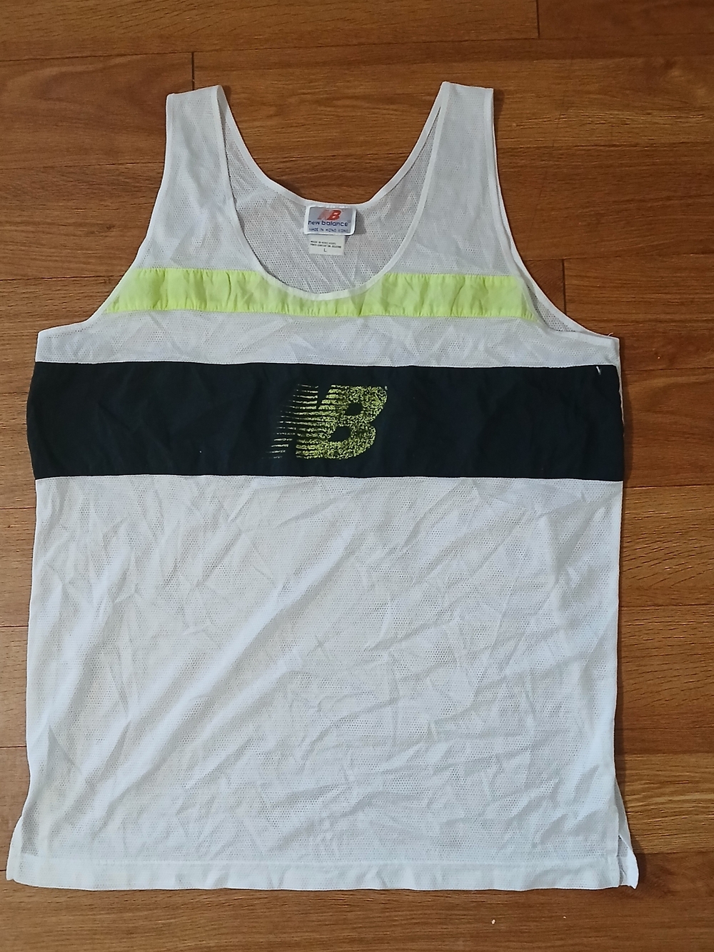 Vintage 90's New Balance Men's L Mesh Tank Top Colorblock Scoop Neck Breathable